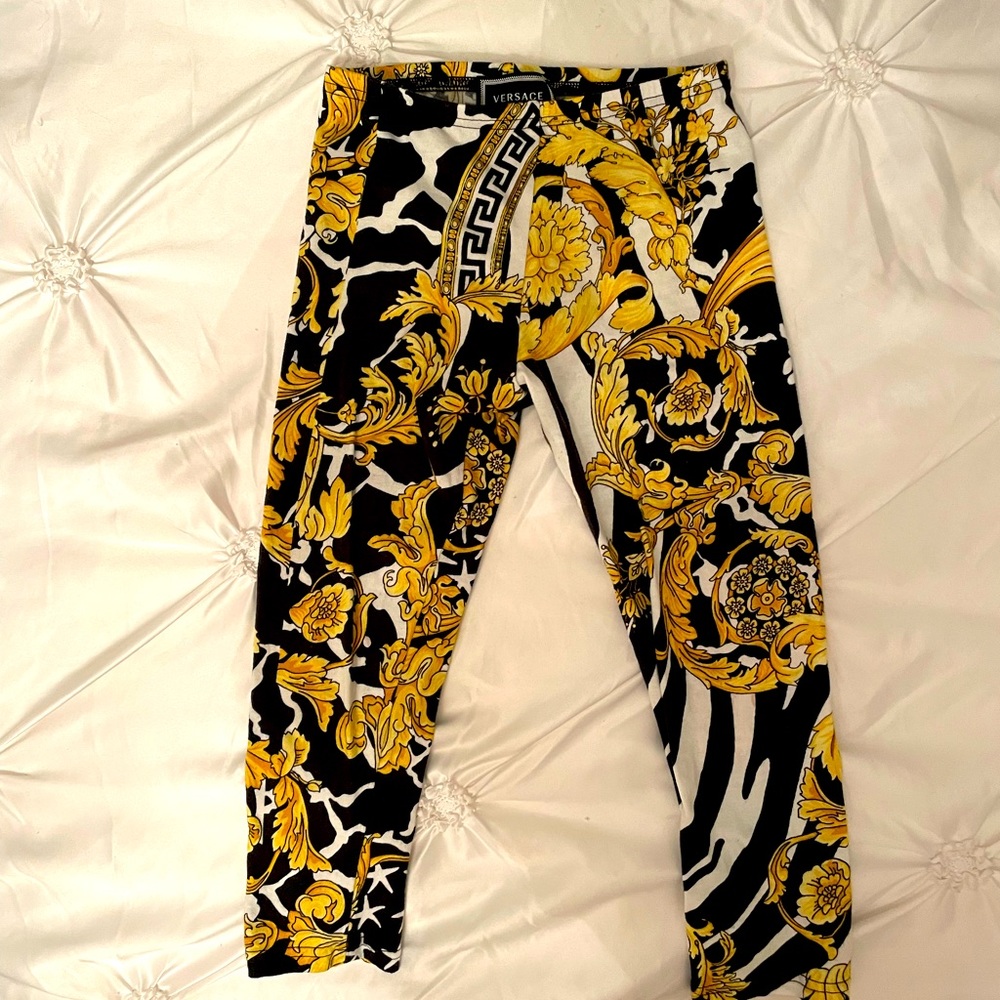VERSACE Baroque Print Leggings Pants Boys Girls 24M 2T